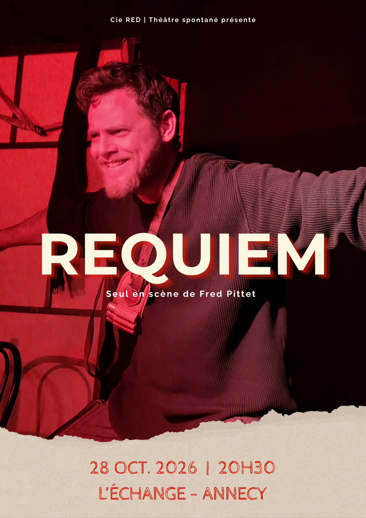 Affiche de Requiem, seul en scène de Fred Pittet à Annecy le 28 octobre 2026